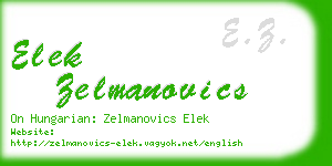 elek zelmanovics business card